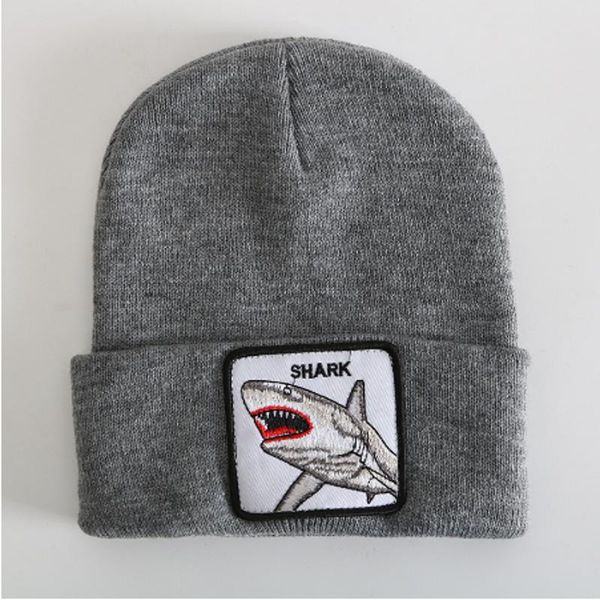 

new fashion tide patch embroidery elephant tiger wolf animals winter knit hat knitted cap hip hop wool hat beanies, Blue;gray