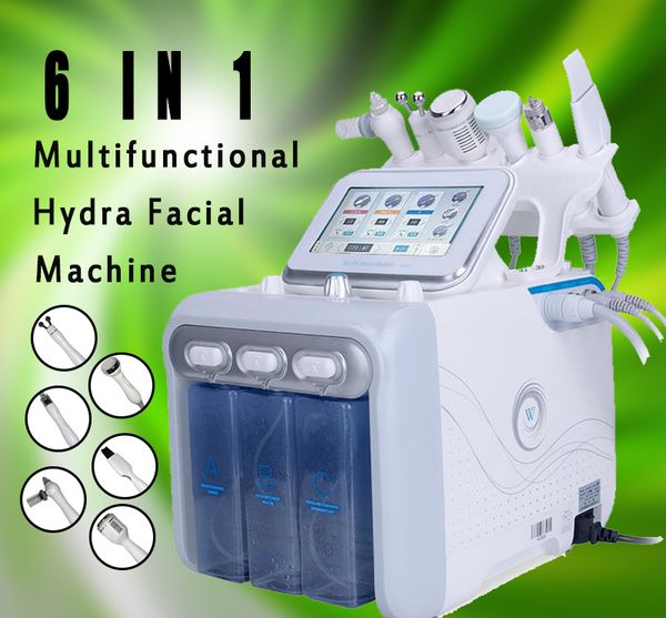 

new 6 in 1 aqua hydra facial water dermabrasion h2 o2 oxygen spray with rf bio lifting spa facial skin deep cleansing machine