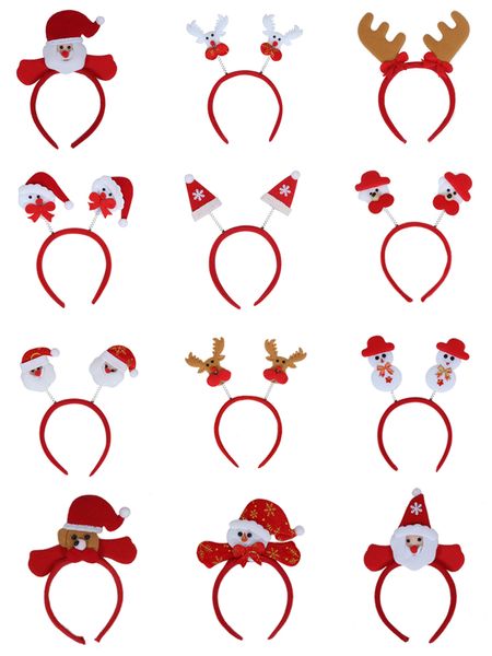 

christmas headwear hats decorations adults and children dress up presents santa claus headbands snowman headband various styles
