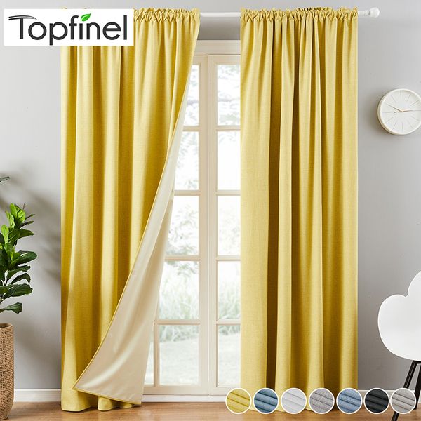 

inel solid color blackout curtains for living room linen thick insulation heat curtains for bedroom blind finished drapes