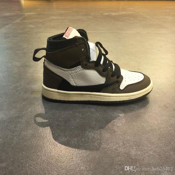 

2019 ts 1s cactus jack kids basketball shoes travis scotti high og 1 ts sneakers outdoor sports youth junior children boy girl trainers, Black