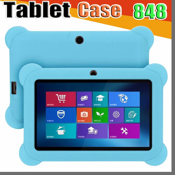 848 Anti Toz Çocuklar Çocuk Yumuşak Silikon Kauçuk Jel Kılıf Kapak 7 inç Q88 Q8 A33 A23 Android Tablet PC MID