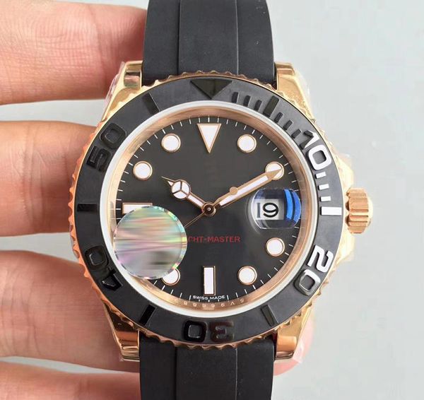 

Men watch yacht ma ter 40mm rubber ro e gold automatic movement mechanical men tainle teel watche, Slivery;brown
