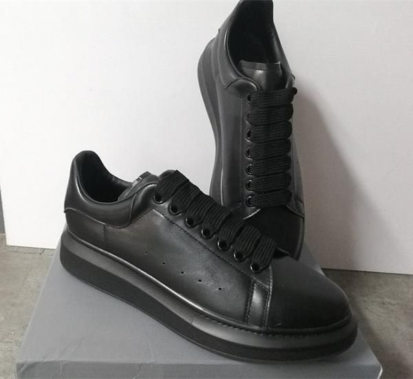 

fashion designer shoes 100% calfskin men oversized sneaker luxury women flat platform trainers oversized rubber sole wirh box us 11, Black
