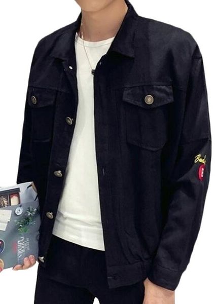 

xqs mens casual denim slim jacket coat, Black;brown