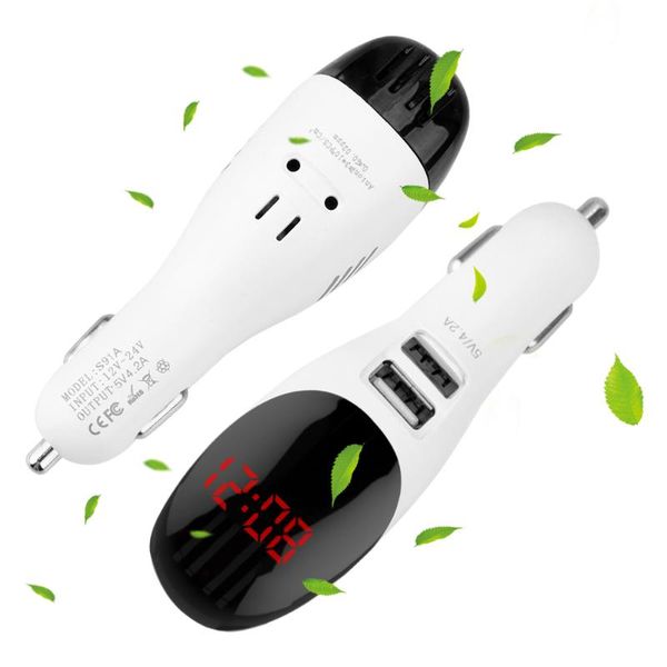 

leepee fresh air ionic purifier oxygen bar ozone ionizer cleaner air purifier 12v/24v car freshener 3.1a dual usb charger