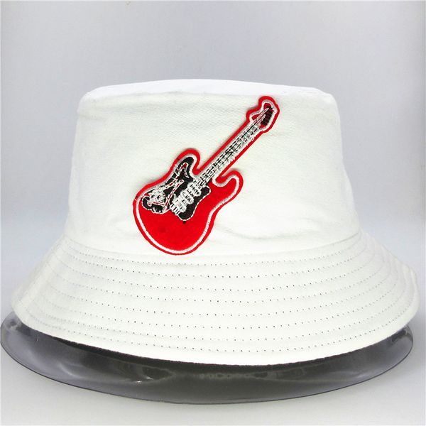 

the new style guitar embroidery bucket hat fisherman hat outdoor travel sun cap hats for child men and women 33