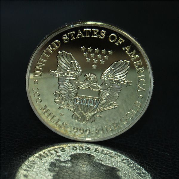 

2000 liberty & american eagle gold souvenir 1oz us gold plated coin,excellent us eagle gold clad coin 50pcs/lot