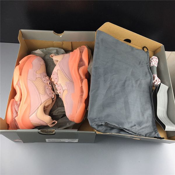 

new paris pink triple s 17fw old dad run shoes classic luxury new released transparent cushion designer clunky sneakers