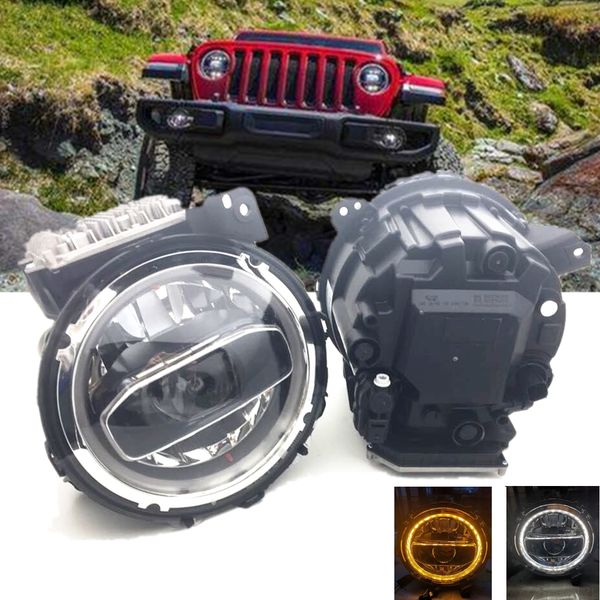 

car 90w 9 inch led headlight for wrangler jl 2018 2019 with white drl amber turn signal halo wrangler jl accessories