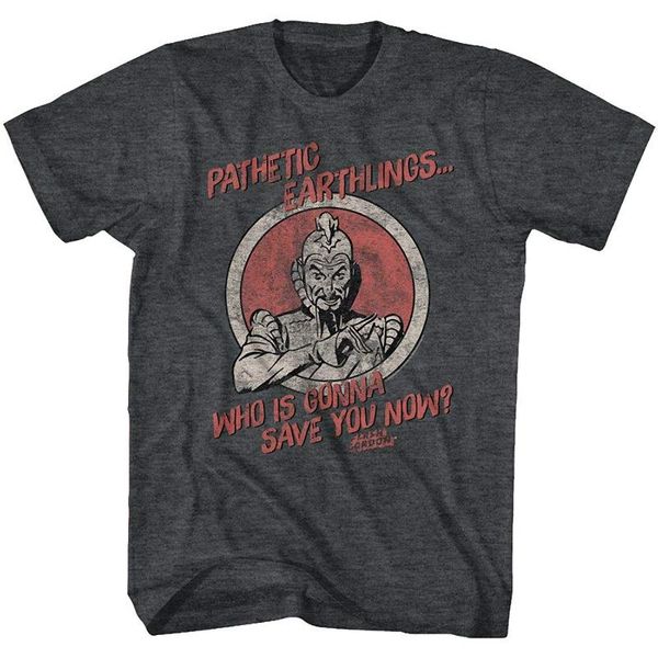 

flash gordon tall t-shirt pathetic earthlings black heather tee, White;black