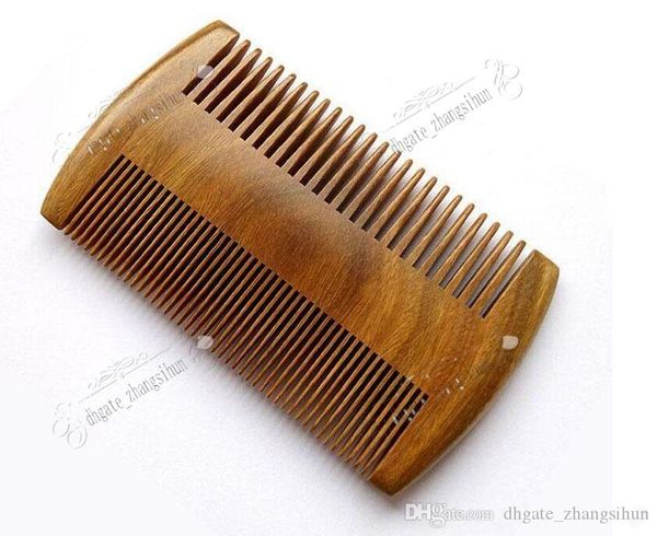 

9.5cm * 5.5cm natural sandalwood pocket beard & hair combs for men - handmade natural wood comb with dense and sparse tooth, Silver