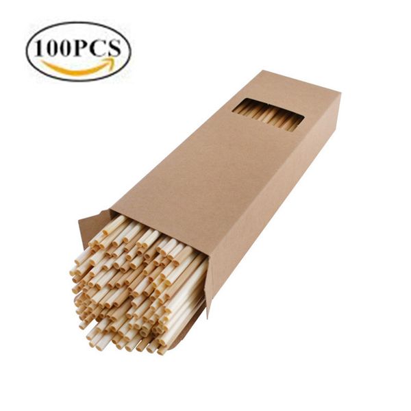 

100pcs wheat straw eco friendly biodegradable drinking straws ecologica disposable drinking straw 100pcs/box set