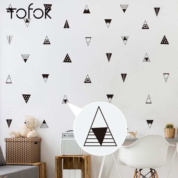 

tofok geometric triangle wall stickers children room decoration wall decals diy adhesive nursery poster murals nordic style