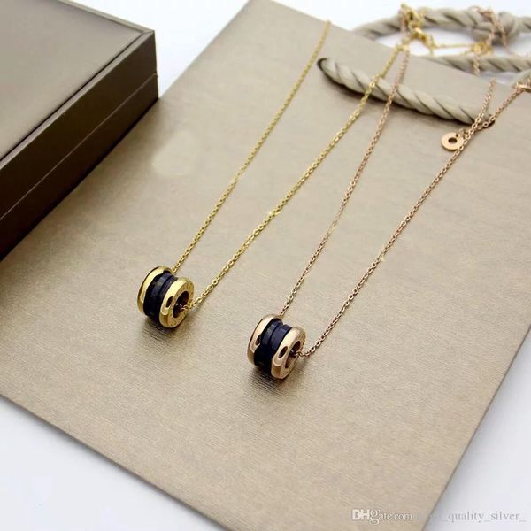 

fahmi 100% 925 sterling silver blue ceramic ladies elegant necklace gold rose gold two colors optional party wedding accessories jewelry