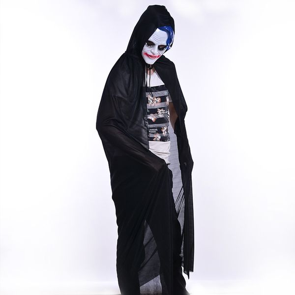 

halloween horror clothing male witch cloak children mascaras cosplay witch black death cloak vampire magic