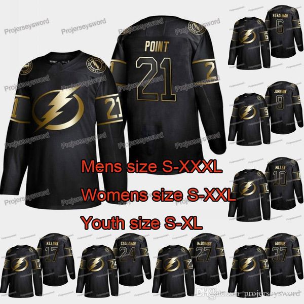

Tampa Bay Lightning Brayden Point 2019 Golden Edition Jersey Martin St. Louis Vincent Lecavalier Tyler Johnson Ryan McDonagh J. T. Miller