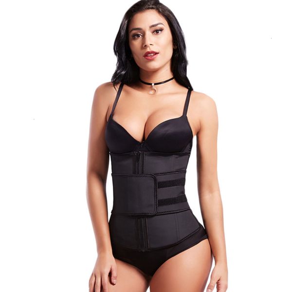 

талия тренер shaper с высокой степенью сжатия zipper latex пояс для похудения плюс размер талии cincher girdle фирма control body f, Black;white