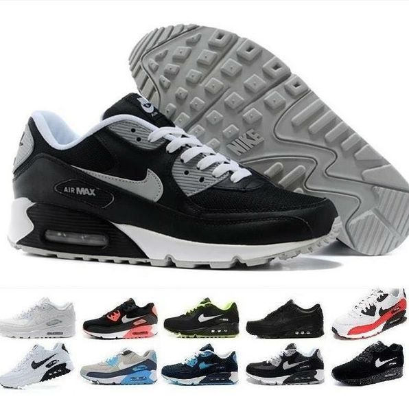 

Высокое качество воздушной подушки классический Макс 90 кроссовки поверхность дышащая Мужчины Женщины кроссовки черный белый повседневный спорт Спортивные кроссовки
