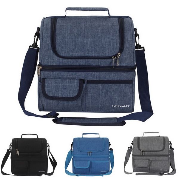 

adisputent thermal double eva waterproof oxford meal lunch tote box insulated lunch bags 2018 new, Blue;pink