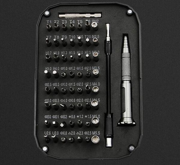 59 in 1 Mini set di cacciaviti Caratteristiche domestiche Strumenti per la riparazione del telefono portatile Acciaio legato al cromo-vanadio T1 T2 - T10 H0.7 H0.9 H4.0 M3.5 M4.0 M5.5