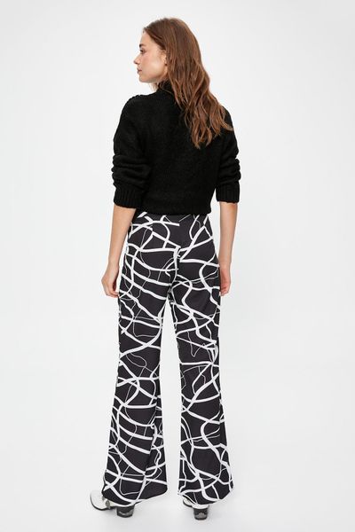 

trendyol black pattern flare бѬки twoaw20pl0101, Black;white