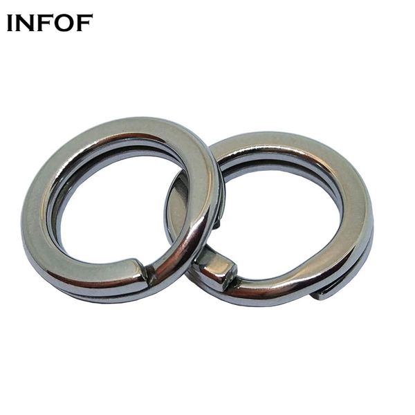 

infof brand 500pcs/lot f6056-2 double strength split rings stainless steel heavy double rings connector carp fishing accessories saltwater