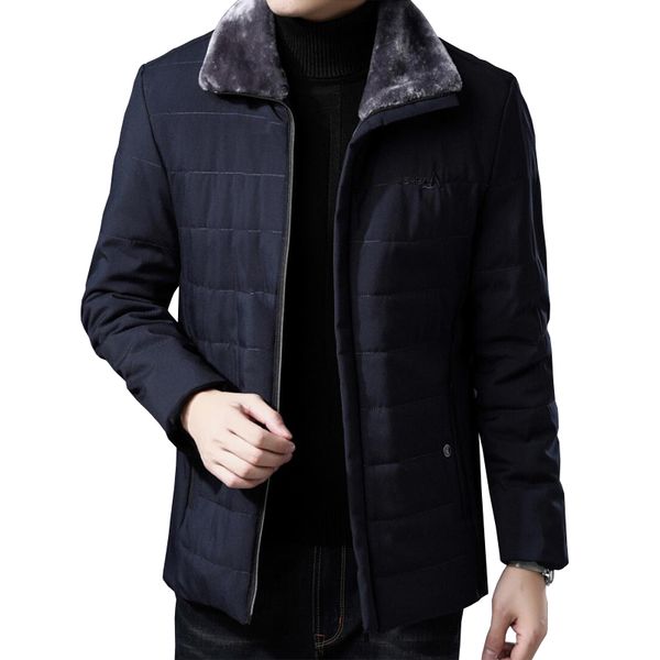 

new fashion mens winter jacket coat quality thick lapels plus fluffy collar winter jacket casual large size -5xl, Tan;black