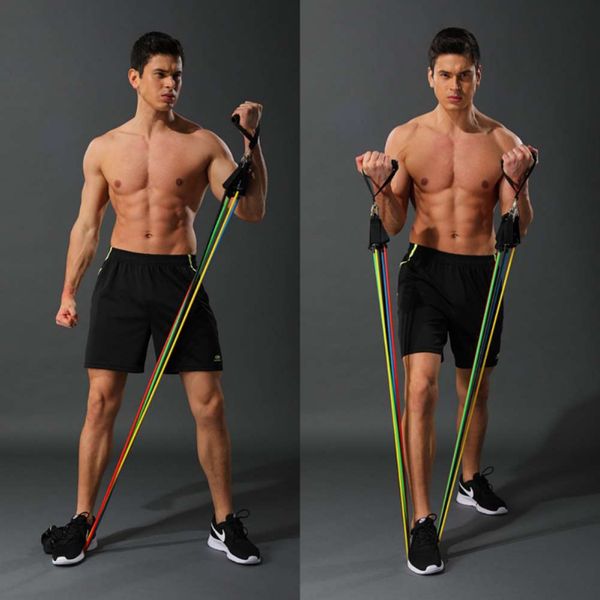 

11pcs resistance bands set yoga exercise fitness rubber tubes band stretch training home gyms workout elastic pull rope
