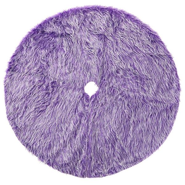 

purple hair plush xmas tree skirts soft circular edge design lovely carpet home party new year floor cover decor 120x120x5cm