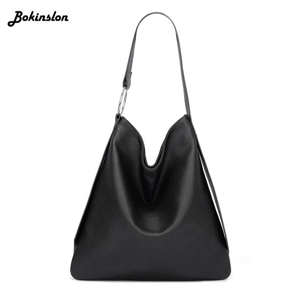

bokinslon women's fashion shoulder bag soft large capacity pu leather casual wild handbag bag female
