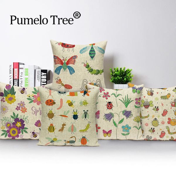 

животные насекомое наволочка многоцветной farm дом spring home decor наволочка для софы пчелиного гостиной кровати подушек case