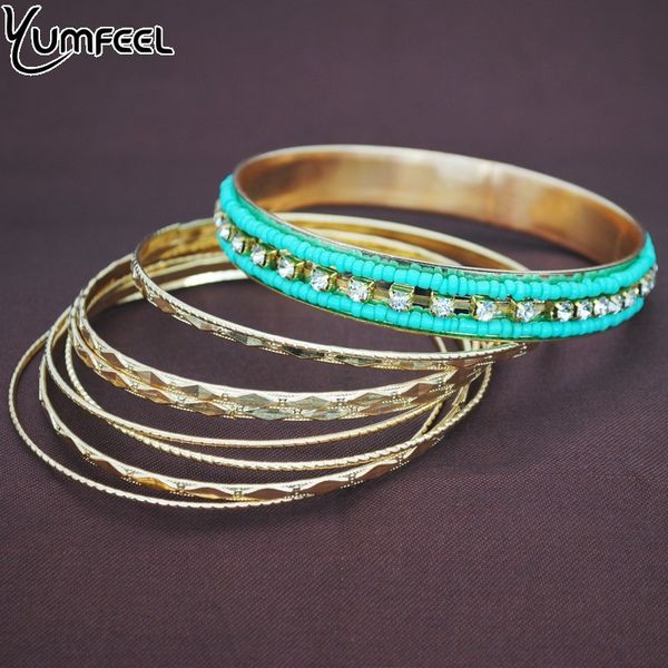 

yumfeel design indian bangle set gold color bracelets for women indian jewelry bracelet female wholesale gifts, Black