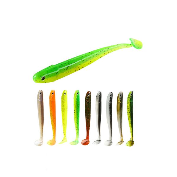 

8pcs/bag 2.1g 10 colors t tail artifical baits plastic soft fishing lure