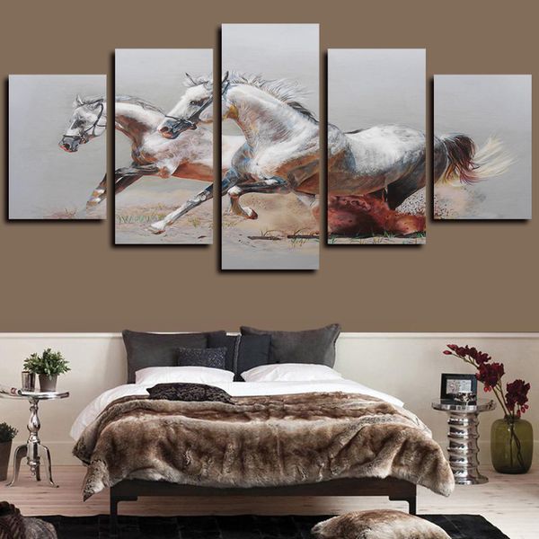 

5 panels canvas prints wall art paintings animal horse landscape artworks on canvas oil paintngs giclee pictures wall decor
