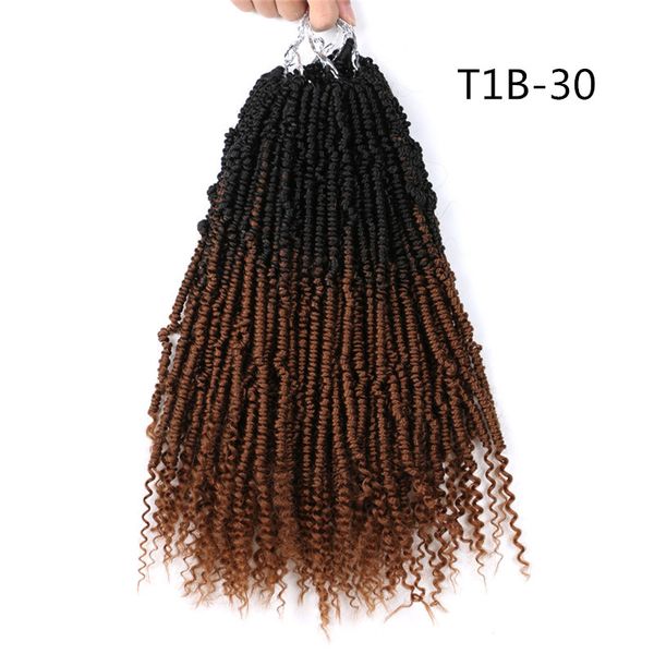 12 pollici Afro Bomb Twist Hair Capelli intrecciati all'uncinetto sintetici 70 g / pz per le donne Ombre Soffici estensioni dei capelli pre-avvolte LS11