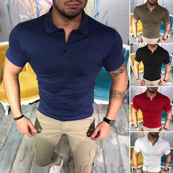 

basic style men's summer plain color shirts short sleeve button slim fit business smart casual tee, White;black