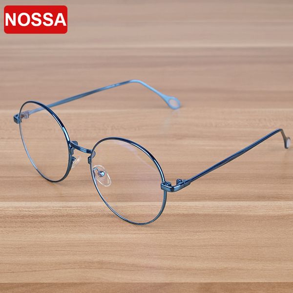 

nossa brand vintage round eyeglasses retro women's myopia spectacle frames men's prescription copper eyewear frame goggles, Black
