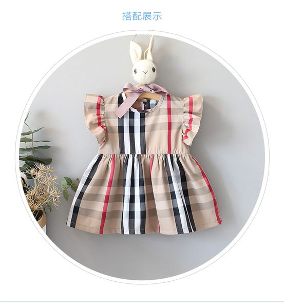 

girls fashion dresses summer baby girls plaid derss newborn girls summer dress children princess baby dress, Red;yellow