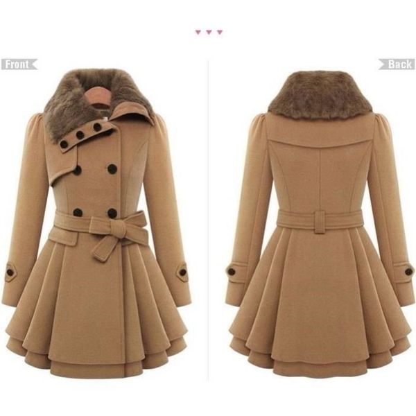

2019 new women's plush coat autumn winter women button jacket casual warm turndown collar fur outwear mid-length woolen jackets5, Black