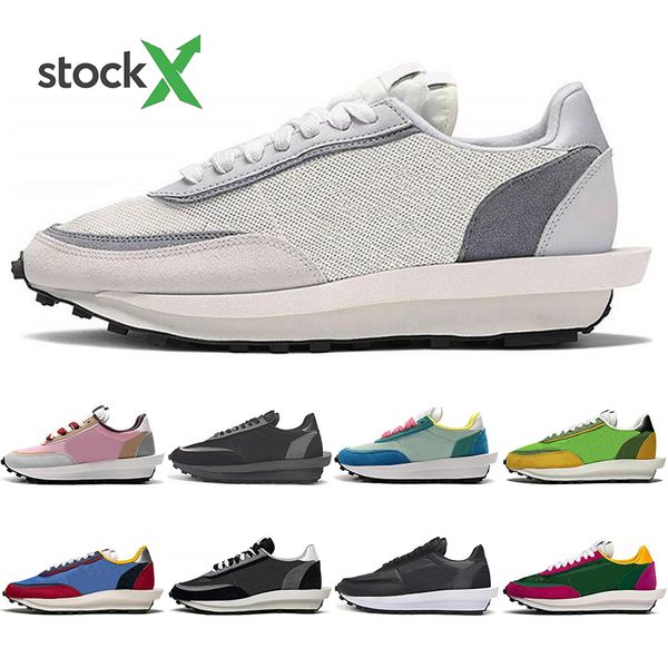 

с носками sacai ld вафельные ldv кроссовки мужчины женщины тройной черный белый серый сосновый зеленый густо розовый мужской тренер спортивн