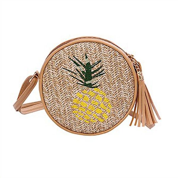 

2019 round straw bags women summer rattan bag woven beach shoulder crossbody bag ladies circle tote bohemia handbag bali