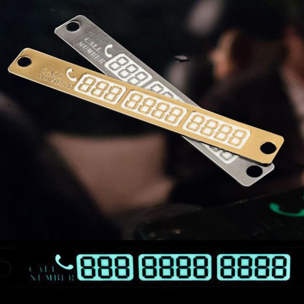 

stylish car temporary sparking card luminous phone number display plate car interior accessories boutique 2019 wholesale