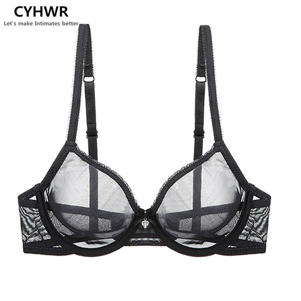 

Cyhwr Fashion Transparent Ultra -Thin Lingerie Underwear Solid Lace See Through Intimates Women Bra