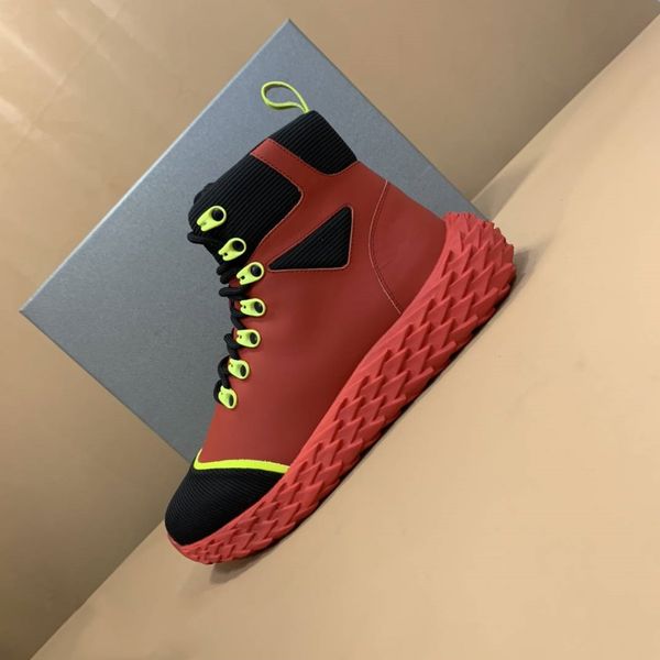 

new platform booties designer half high boots australia leather fashion men red genuine leather half boots flat bottom, Black