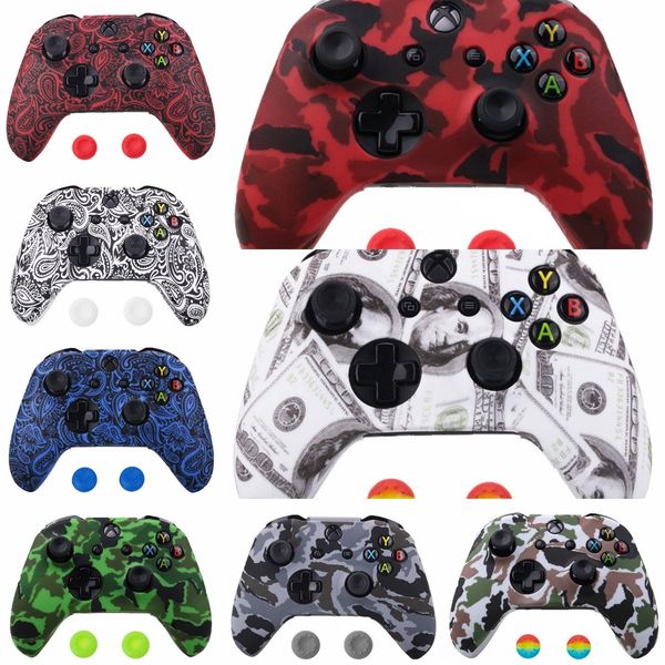 

25bh0 camouflage camo xbox controller skin case rubber cover sleeve for silicone one x s protective protector