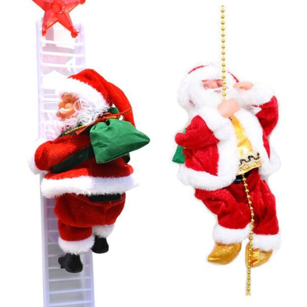

here comes the santa claus musical climbing christmas decor tree decor xmas figurine ornament kids gift novelty party supplies