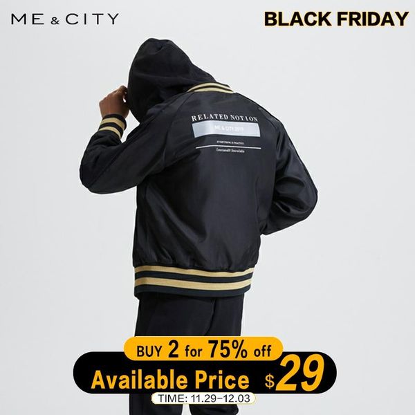

me&city 2019 new men's casual jackets fashion trend jacket baseball jacket men's handsome street clothing bomber jackets, Black;brown