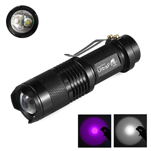 

ultrafire sk68 xpe 300lm 2-speed двойной источник света мини клип фонарь