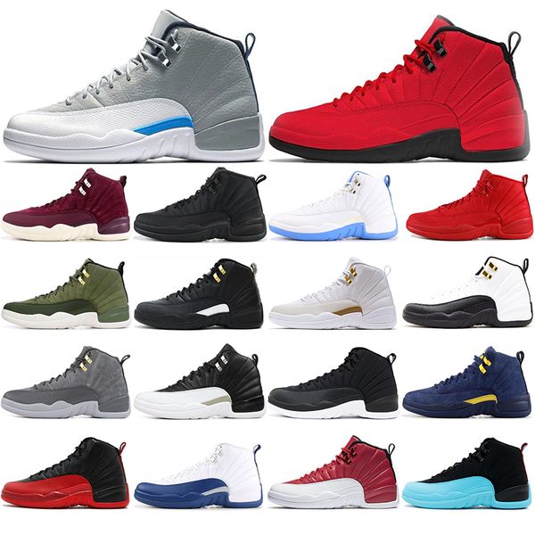 

with socks 12 12s basketball shoes for mens winterized wntr gym red flu game gamma blue taxi the master men sports sneakers 40-47